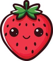 strawberry cute icon vector