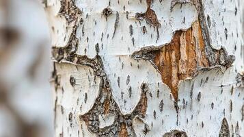 Birch Tree Bark Detail Close-up photo