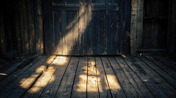 Old Wooden Floor with Sunlight photo