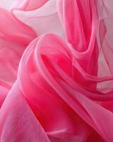 Pink Sheer Fabric Texture Close-up photo