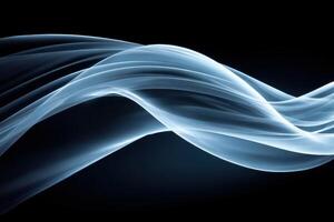 Abstract Blue Wave on Black Background photo