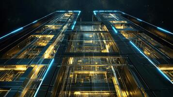 Futuristic Building Structure at Night photo