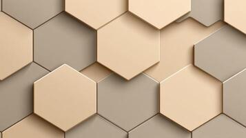 Beige and Brown Hexagon Background photo