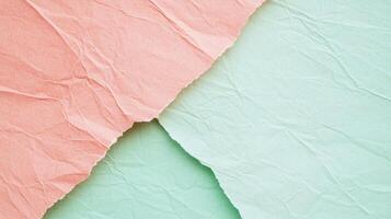 Pink and Green Crumpled Paper Sheets photo