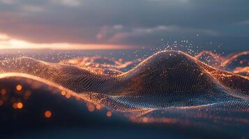 Abstract Glowing Digital Landscape photo