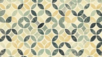 Geometric Petal Pattern Background in Beige Green photo