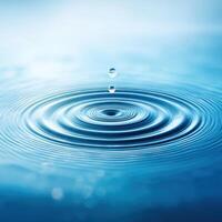 Water Drop Creates Ripple Effect on Liquid Surface photo