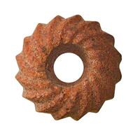 Carrot pie isolated over white, top view photo