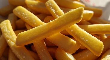 A close up of french fries photo