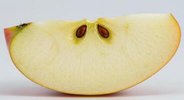 A half of an apple with a face on it photo