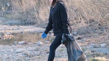 Water Pollution Sampling with Gloves and Bottles video