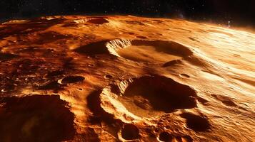 Mars landscape. Mars planet terrain. Landscape on planet Mars, scenic desert scene on the red planet. Red Mars like landscape. Mars exploration photo