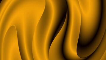A yellow and black abstract background with wavy lines video