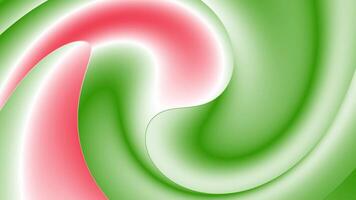 A green and red swirl background with a pink swirl video