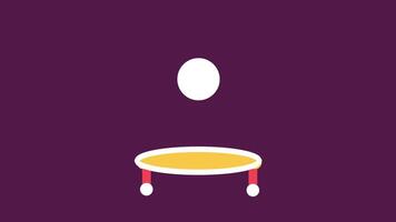 A white ball bounces on a trampoline, representing physics, motion, elasticity, and kinetic energy in a dynamic scene. video