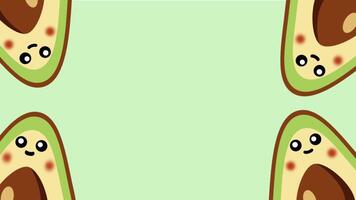A large avocado peeking from the top corner, creating a curious and quirky scene perfect for engaging or humorous content video