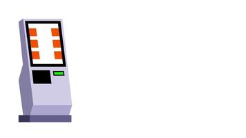 A digital kiosk provides tickets, symbolizing self-service technology, transit systems, and modern automated public interactions video