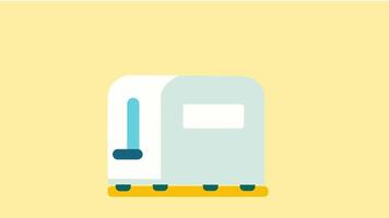 A kitchen toaster heats bread, representing home appliances, breakfast preparation, and daily cooking routines in domestic settings video