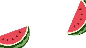 Watermelon slices in a swirling motion over a red canvas, giving a dynamic and energetic look full of fruity zest and vitality video