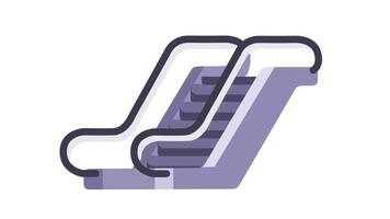 An escalator set ascends, representing urban mobility, transit flow, and continuous movement within commercial or public structures video
