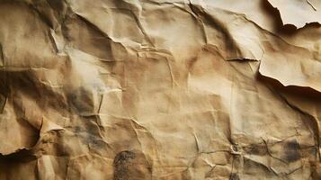 Wrinkled Aged Paper Texture with Natural Brown Tones and Subtle Pattern Details photo