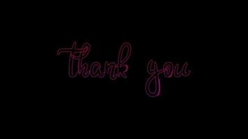 Animated Thank You outline animation on black background video
