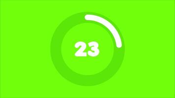 Zero to Twenty Five Percent Complete Circular Progress Bar Animation on Green Screen video