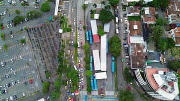 Aerial View of Terminal Station of the Mass Transit System in Cali, Colombia video