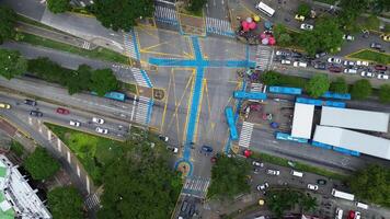 Aerial View of Universidades Terminal Station of the MIO Mass Transit System in Cali, Colombia video