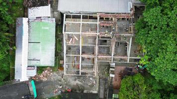 Drone Footage of Active Construction Site with Workers and Machinery video