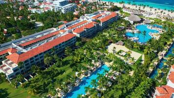 Flight around a tourist swimming pool located at Dreams Royal Bavaro Punta Cana video