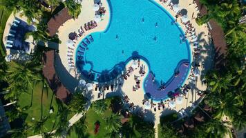 Aerial top view of a swimming pool located at Dreams Royal Bavaro Punta Cana video