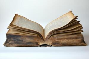 an old book on a white background photo
