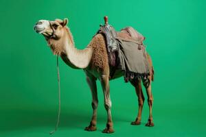 a camel with a saddle on its back photo