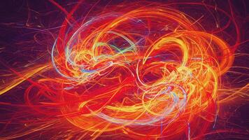 An abstract image of a red and blue swirl video