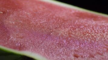 Watermelon pulp gyrating on black background video