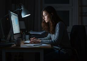 Focused Developer Writing Code in the Home Office photo