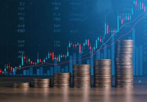 Two Bitcoin with Dark Background photo