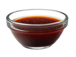 A bowl of sauce on a white background photo