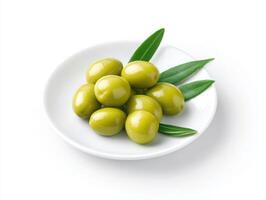 Olives on white background photo