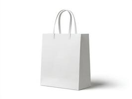 White paper bag on a white background photo