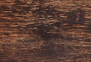 Textured Brown Wooden Surface.Dark rustic wooden plank with weathered texture and horizontal grain pattern background photo