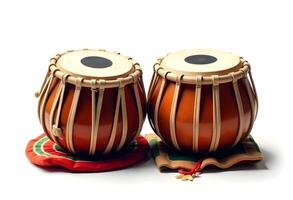 Rhythm of Tradition, Tabla Instrument on White Background photo