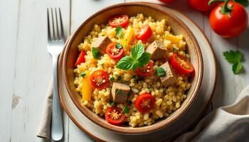 Hearty Harmony, Wheat Pilaf with Meat and Garden Vegetables photo