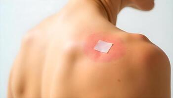 Skin Reaction, Close-Up of Adhesive Allergy on the Back photo