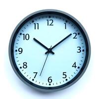 Sleek Clock Icon Design on White Background photo