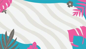 Floral Illustration Background with Cyan and pink colors vector