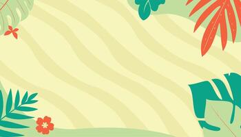 Floral Illustration Background with Green Colors vector