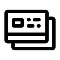 Simple Credit Card outline icon. The icon can be used for websites, print templates, presentation templates, illustrations, etc vector