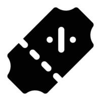 Simple Coupon glyph icon. The icon can be used for websites, print templates, presentation templates, illustrations, etc vector